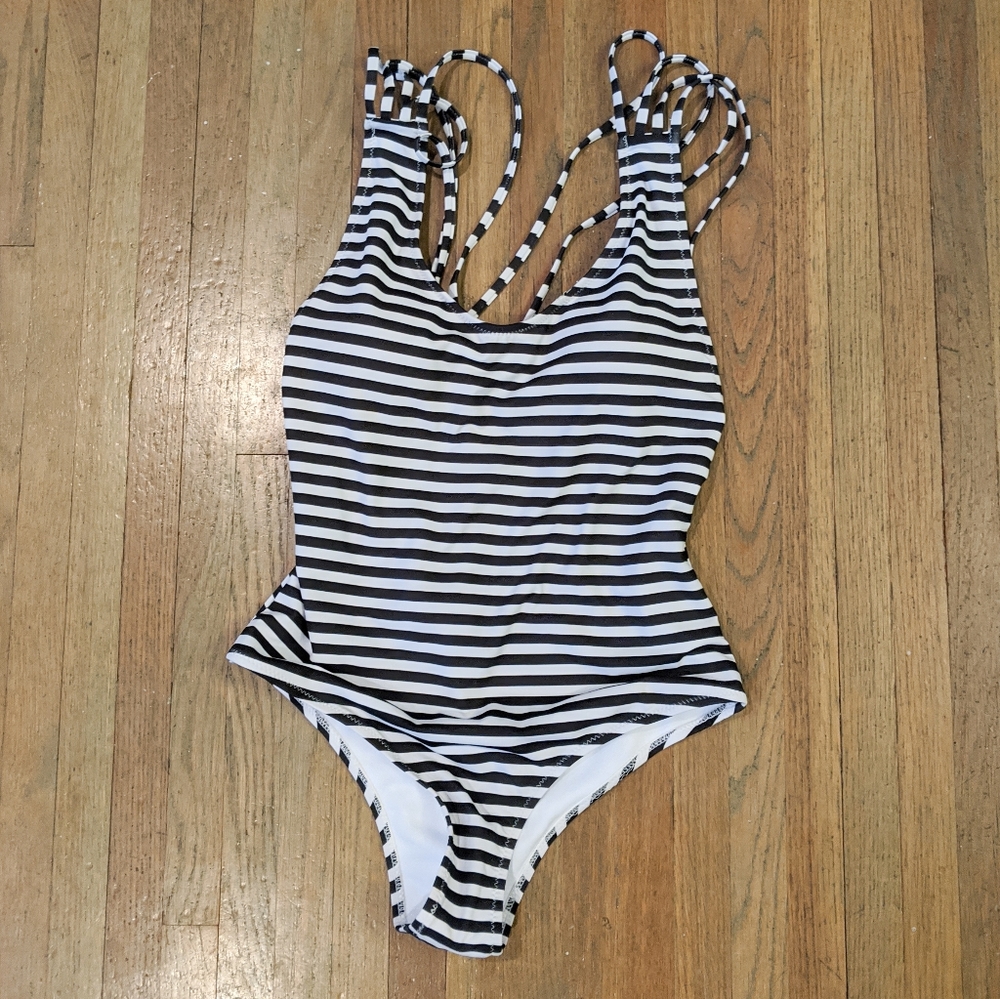 Cupsay Black and White Stripes One Piece